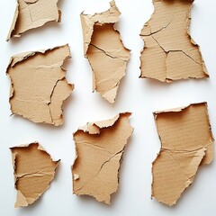 Creative cardboard art pieces on white surface home decor abstract design minimalist style indoor environment artistic concept