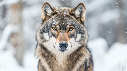 Obraz premium A wolf in the snow.