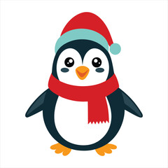 Christmas penguin vector