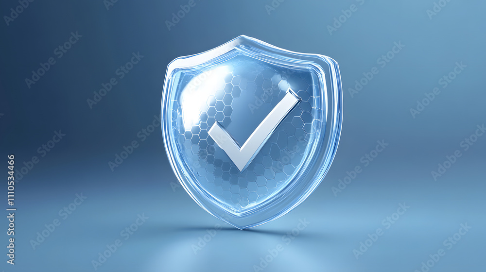 Poster protection. healthcare. insurance. cyber security. network safety. protection shield with check mark