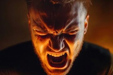 Obraz premium Intense emotional expression captured during a moment of anger