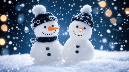 Diverse Snowmen Set: Christmas & New Year Vector Illustrations