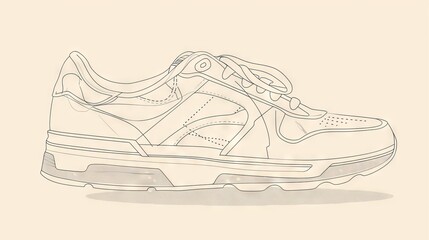 drawing of an object on a light background. a simple image. The poster. shoes