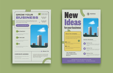 Fototapeta premium Business flyer template for poster flyer brochure cover. Graphic design layout space for photo background, template in a4 size