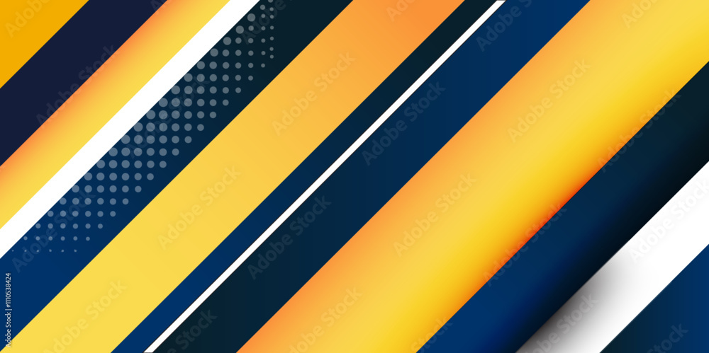 Poster Simple Vector seamless texture with diagonal lines in blue, white and yellow modern background. abstract Design template for business or technology presentations, internet posters covers templets.	