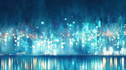 Spectacular fireworks show with vibrant colors