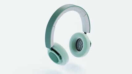 Various color 3D render headphones with vibrant designs, perfect for e-commerce, branding, advertising, and presentations. High-resolution visuals with realistic textures and studio lighting