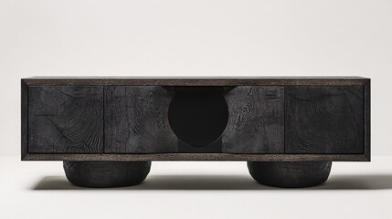 Large Sophisticated Black Oak Sideboard Design