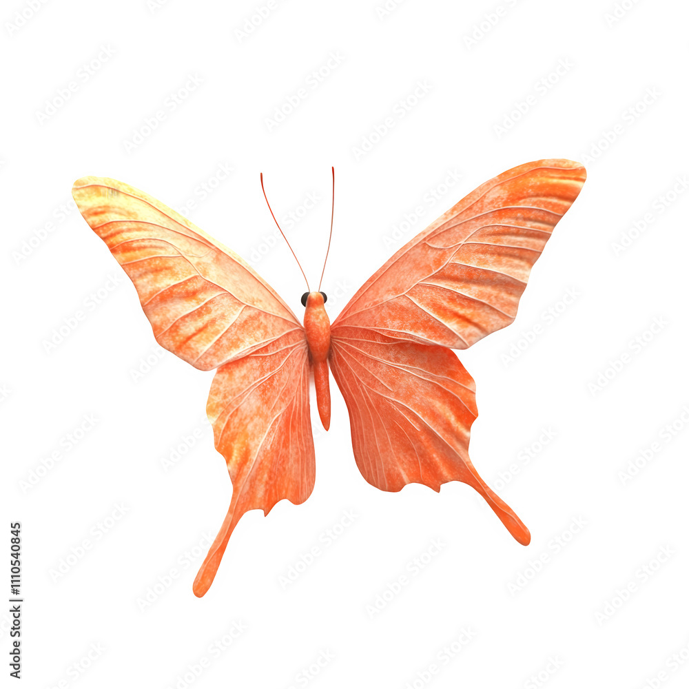 Poster elegant orange butterfly floats gracefully in the air, displaying vibrant hues and intricate pattern