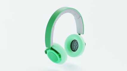 Various color 3D render headphones with vibrant designs, perfect for e-commerce, branding, advertising, and presentations. High-resolution visuals with realistic textures and studio lighting