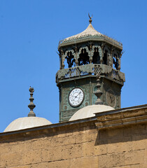 Uhrenturm der großen Moschee von Muhammad Ali Pascha oder Alabaster Moschee in der Zitadelle von...