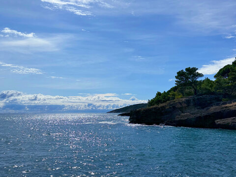 Blue sea and Mediterranean coast amazing seascape. 