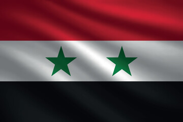 Flag of Syria silk background. Wavy textile vector icon. Best for mobile apps, UI and web design.