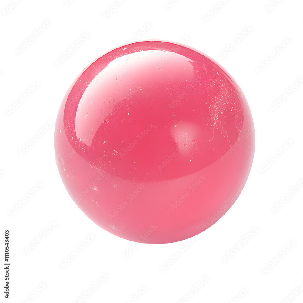 Poster gleaming pink orb with luminous reflections, isolated on a clear background, ideal for digital desig