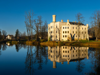 Fototapeta premium 2024-11-10; Karpniki Castle a historic castle located in the village of Karpniki, Poland
