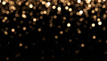  Glitter confetti background with gold and silver on black backdrop