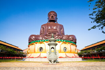 The Giant Buddha statue is in the Baguashan Scenic Area in Changhua City, Taiwan.