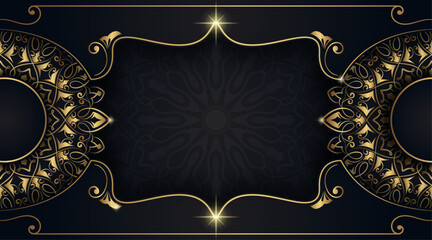 luxury black background with gold ornaments