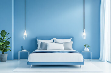 Stylish Modern Bedroom Interior with Minimalist Furniture and Soft Lighting Design