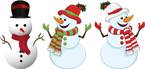 Snowman vector set
