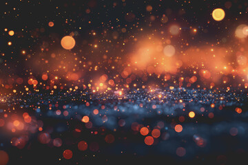 Fototapeta premium Mostly black background with a few bokeh lights - minimal - photo-realistic.