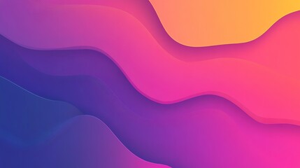 Fototapeta premium Abstract colorful background with wavy lines in purple, pink, and yellow.