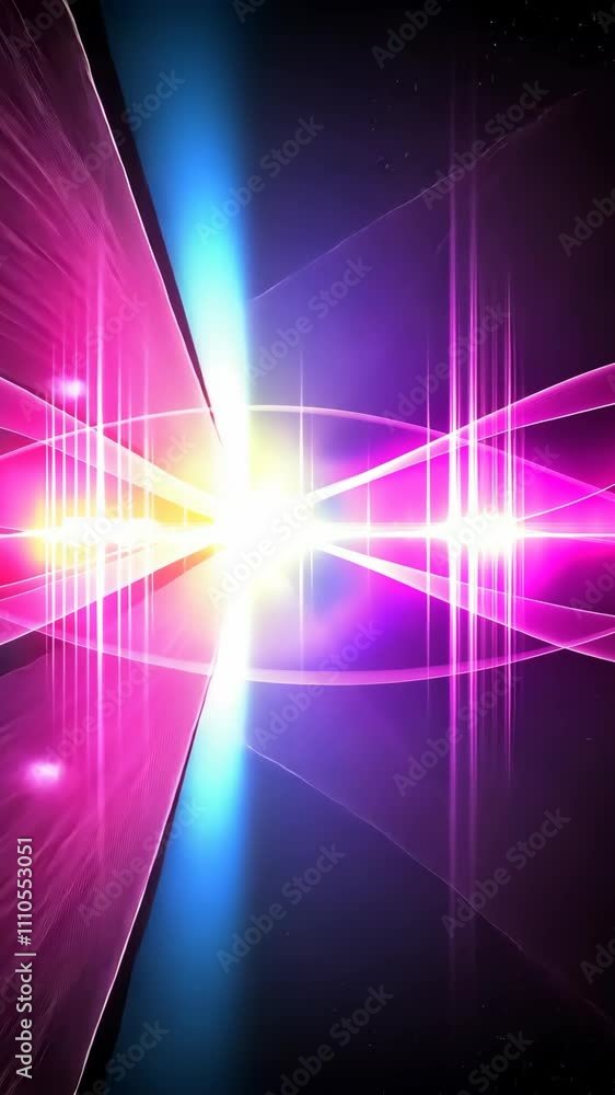 Poster bright abstract light rays create a vibrant display in a colorful digital artwork