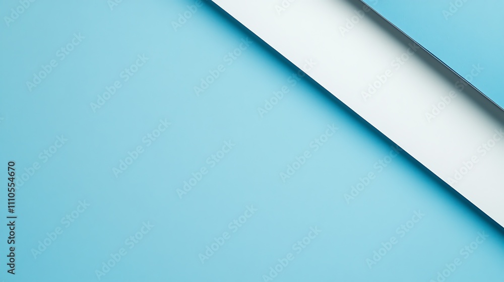 Poster an abstract geometric background with overlapping white and blue squares.