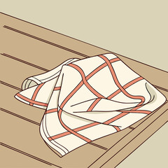 A towel draped on a table