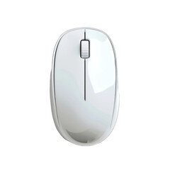 Modern White Wireless Computer Mouse on White Background