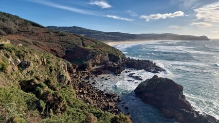 Temporal en el Cabo Finisterre, Galicia