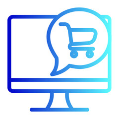 Online shopping icon on white background