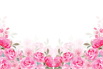 watercolor flower frame background for design