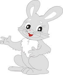 rabbit character waving