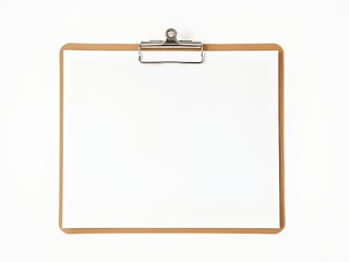 Blank Clipboard with White Paper - AI Photorealistic Rendering