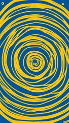 Obraz premium Yellow Circle pattern hand drawn design on Black background illustration