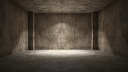 Empty Dark Abstract Concrete Room Interior - Night Architectural Background