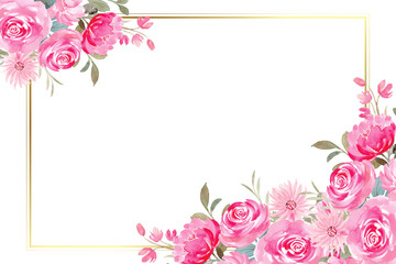 watercolor flower frame background for design