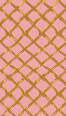 Fototapeta premium Gold Cross pattern hand drawn design on Pink background illustration