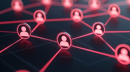 Digital realm community graphic icons representing social interaction