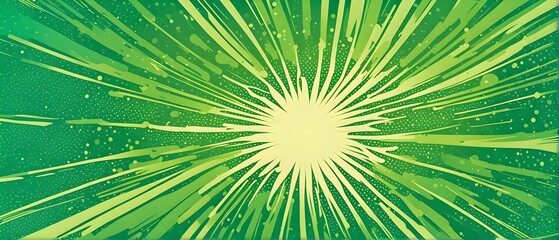 Obraz premium green halftone pop art background. retro vector illustration