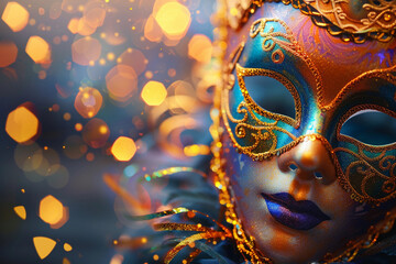 Beautiful greeting card with bright holiday composition for happy celebrate mardi gras