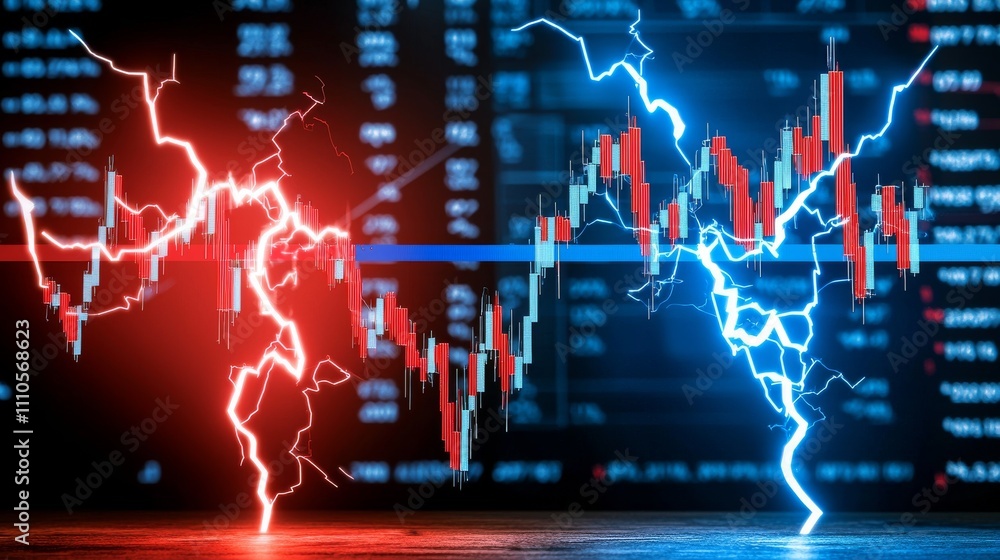 Poster market volatility and stock market crash analysis financial sector data visualization digital enviro