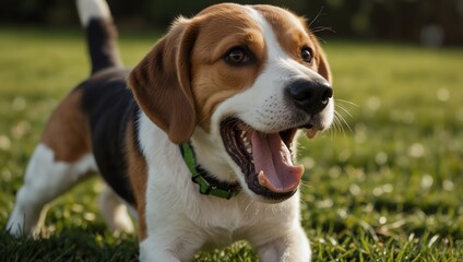 beagle puppy on grass