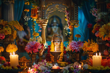 Beautiful greeting card with holiday composition for Akshaya Tritiya