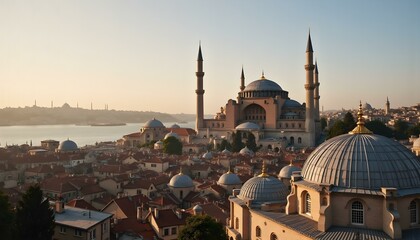 Amazing view on Hagia Sophia in Istanbul, Turkey