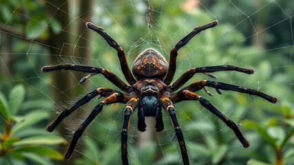 Tarantula Web in Rainforest Canopy - High Definition