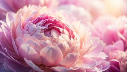 Soft Focus Abstract Floral Background with Pink Peony Flower Petals - Ideal for Holiday Brand Design and Aesthetic Projects, Capturing the Essence of Delicate Beauty in Low Light Photography
