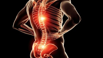 Naklejka premium Anatomy of Lower Back Pain 3D Medical Illustration