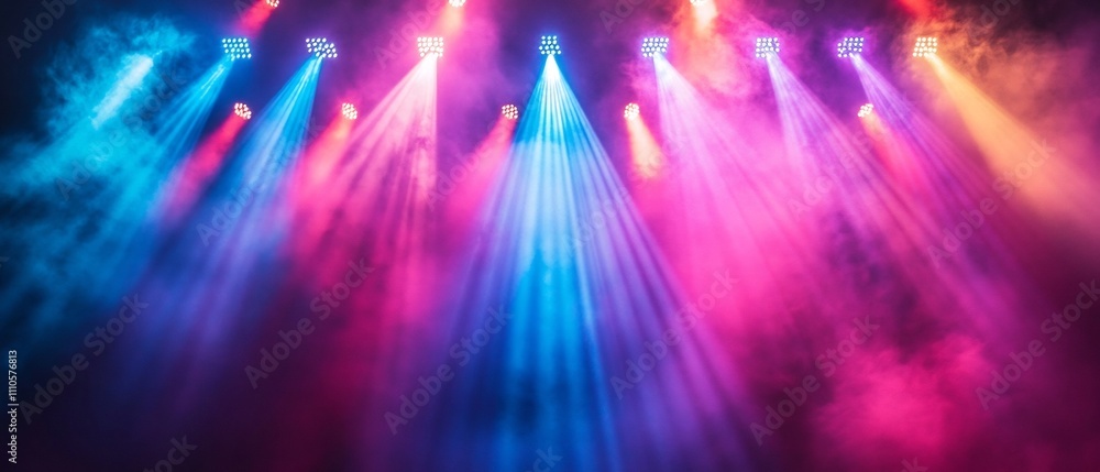 Poster dramatic and vivid lighting transforms the concert stage into a captivating focal point creating an 